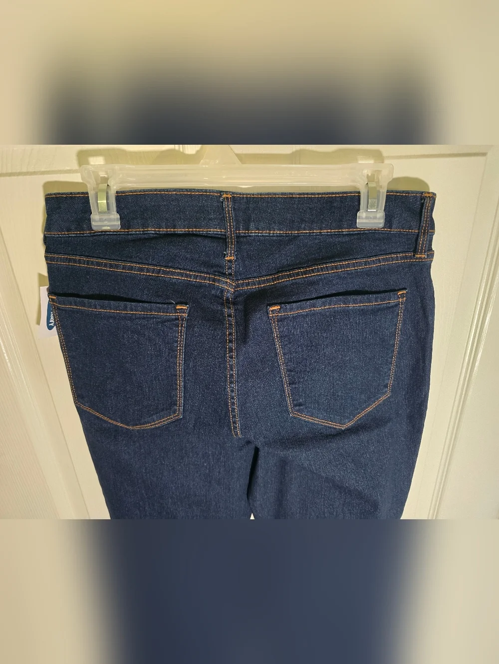NWT Old Navy Womens Super Skinny Ankle High Rise Denim Blue Jeans 12 Long